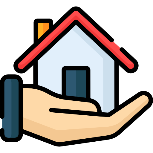Investment property access Queensland house on hand icon